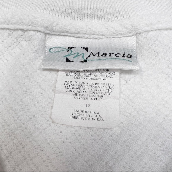 Vintage 90s Polo Golf Shirt WOMEN'S Marcia USA White 1X LPGA - Picture 7 of 12